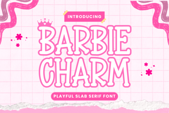 Barbie Charm: A Bubbly Slab Serif Font for Playful Designs