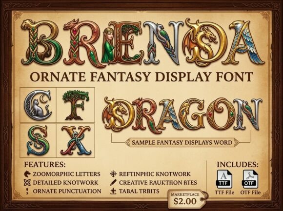 Brenda: A Decorative Display Font for Striking Designs
