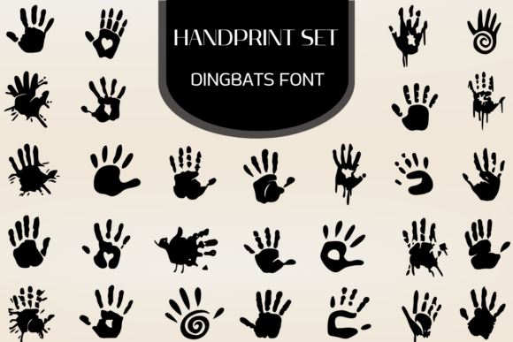 Handprint Set: Creative Dingbats Font for Authentic Design