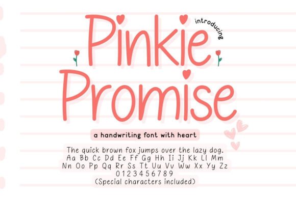 Pinkie Promise: A Whimsical Handwriting Font with Heart