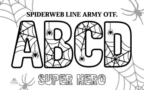 Spiderweb Line Army: The Bold Super Hero Display Font