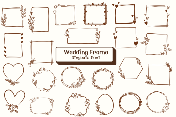 Wedding Frame: Elegant Dingbats for Romantic Designs